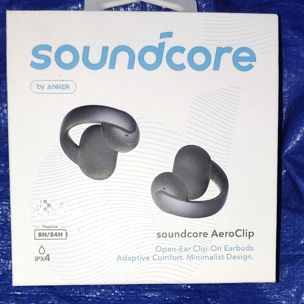 NEW - Anker Soundcore AeroClip Earbuds - Gray